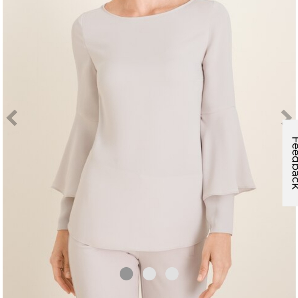Chico's Satin Tiered Sleeve Blouse
